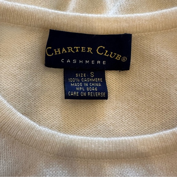 Charter Club Ivory Cashmere Crewneck Sweater Size Small NWT - Picture 7 of 8